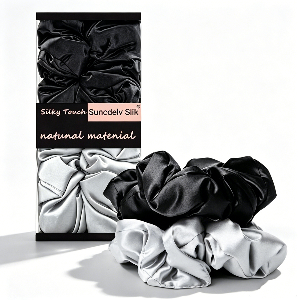 Lot de 2 chouchous en satin pour cheveux, rembourrés en coton, doux pour le sommeil, accessoires capillaires protecteurs pour femmes
