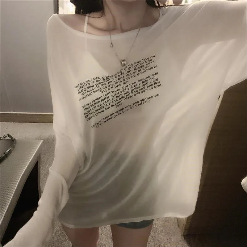 Vêtements d'été de Style coréen pour femmes, T-shirts amples et fins assortis avec tout, motif de lettres, Design Simple, hauts pour étudiants, nouvelle tendance