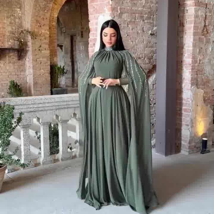 Robe de Soirée Maxi pour Femme Musulmane, Tenue Éducative, Kaftan, Jalabiya, Arabie Saoudite, Dubaï, Maroc, Ramadan
