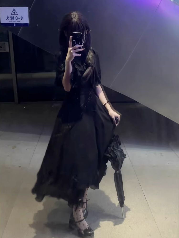 Robe Midi Élégante Française avec Nœud Papillon et Dentelle, Patchwork, Taille Cintrée, Chic, de Créateur, pour Femme, Tenue de Soirée Féerique