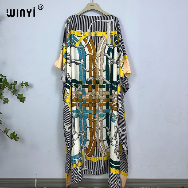 Robe WINYI, mode turque, robes bohèmes imprimées Dashiki, longues robes kaftan musulmanes pour femmes, robes africaines colorées d'été pour femme, Vestido