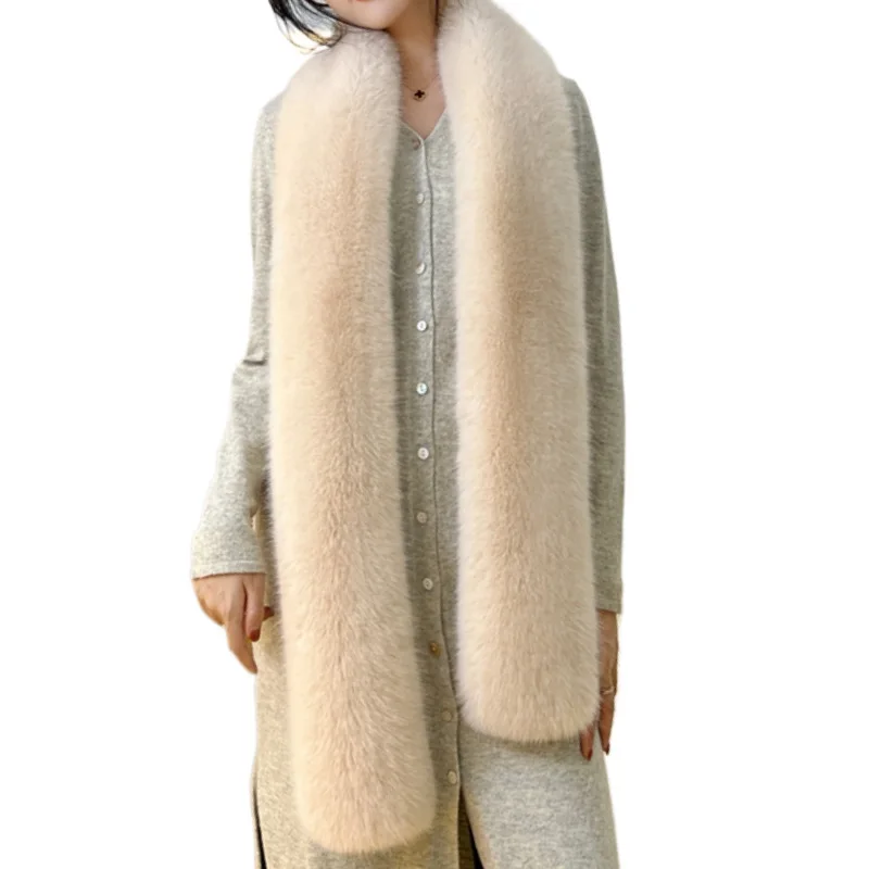 2025 nouveau hiver Imitation vison fourrure écharpes femmes chaud moelleux fausse fourrure enveloppement corée mode polyvalent longue écharpe en gros