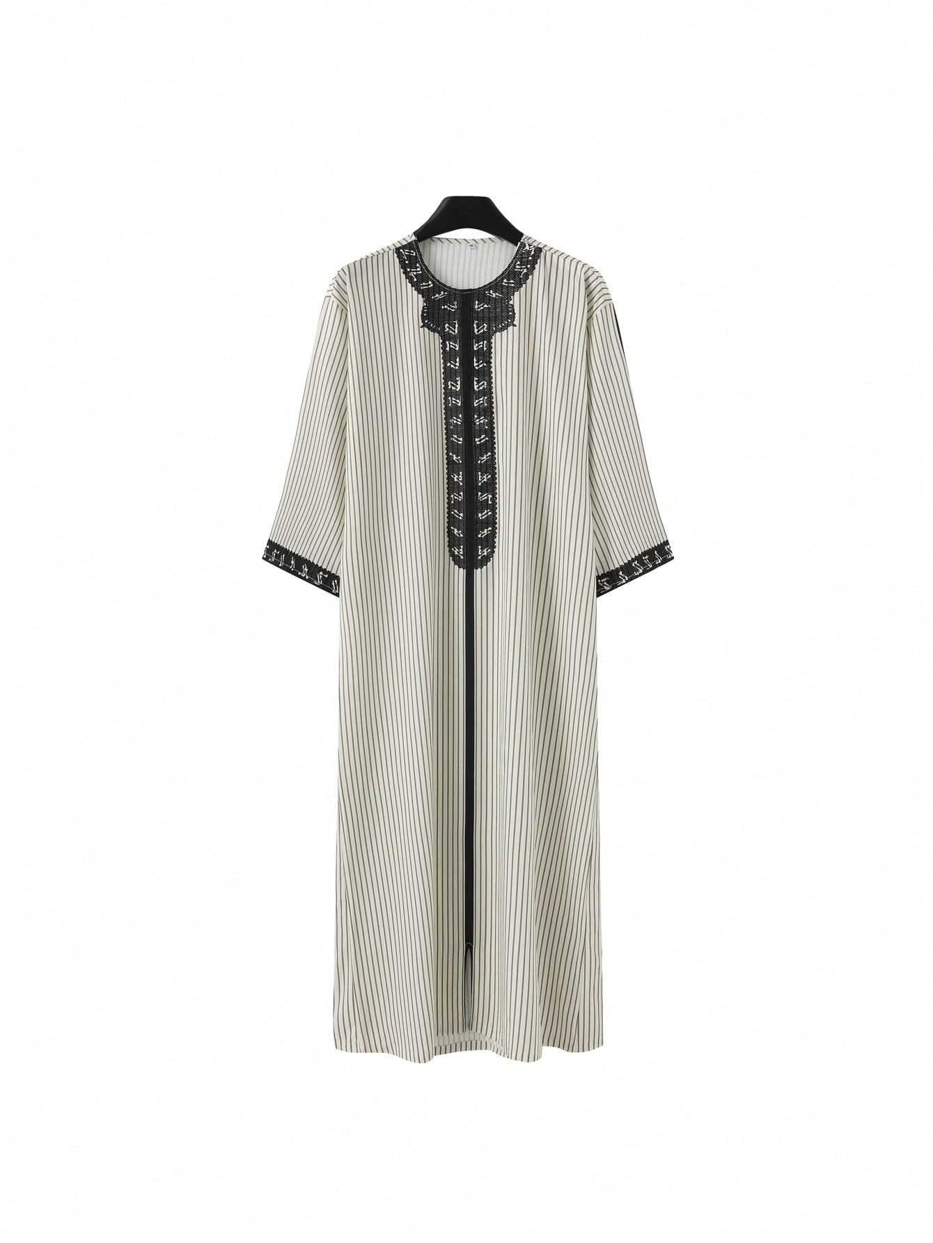 Robe longue traditionnelle de style moyen-oriental pour hommes musulmans, robe décontractée brodée rétro pour tous les jours, robe pour l'Aïd al-Fitr