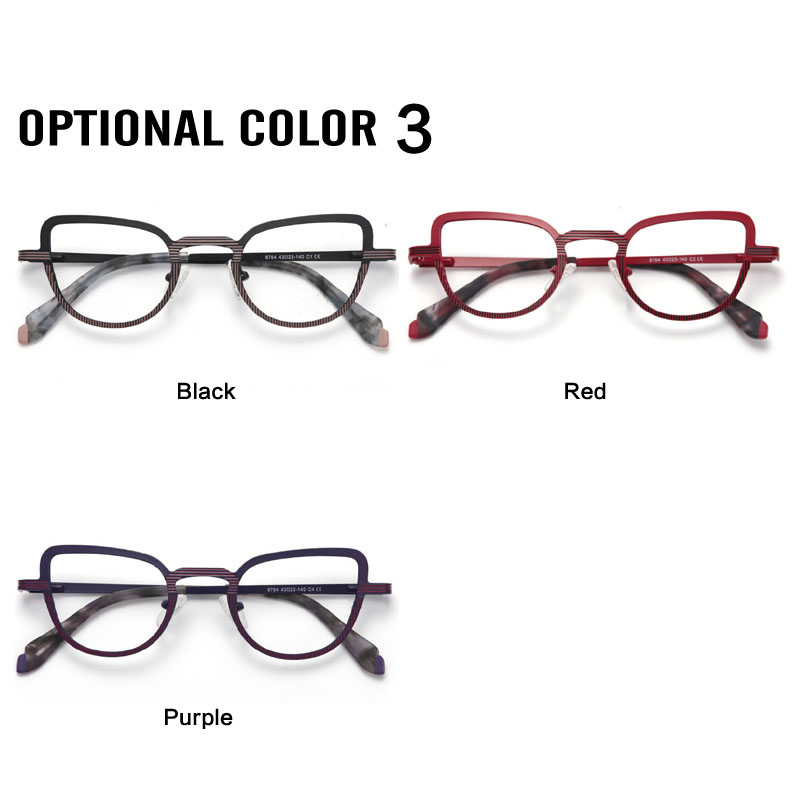 Oeil de chat femmes myopie lunettes cadre métal optique Prescription lunettes montures conception à la main dame grand visage ULTEM lunettes