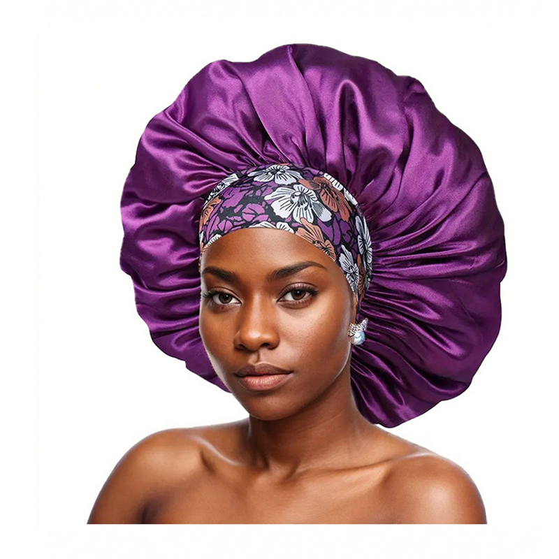 Bonnet uni pour femmes, mode décontractée, imprimé floral, bande large, bonnet doux et confortable pour dormir, pour femmes et filles