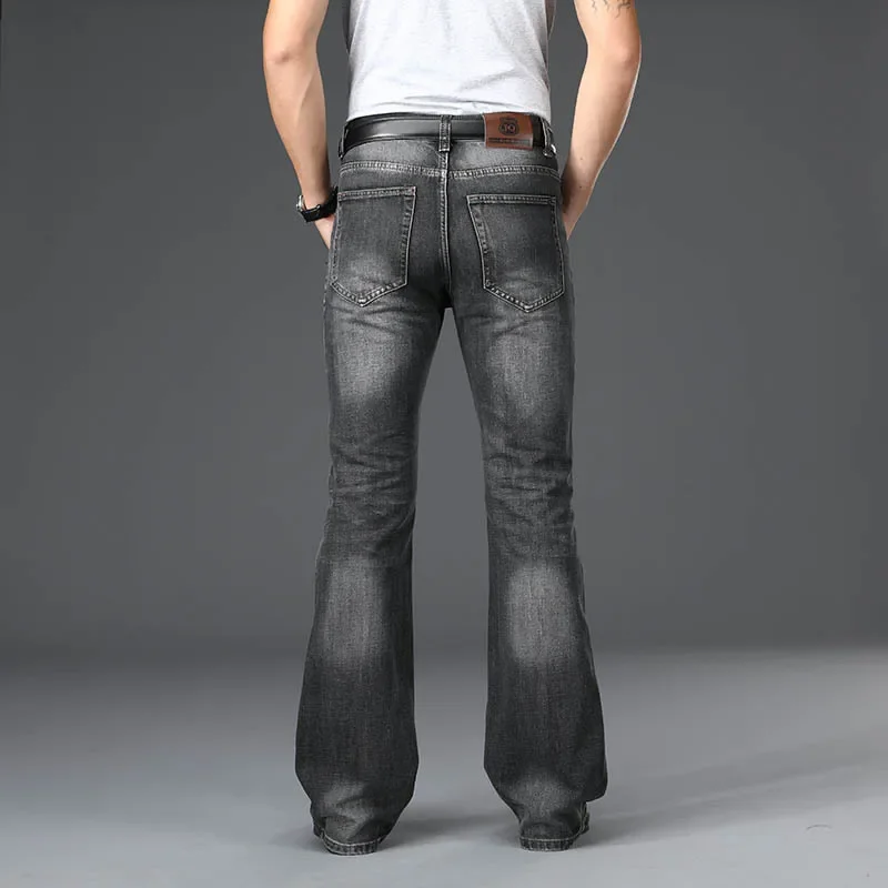 Denim jean évasé hommes botte coupe Denim pantalon confortable légèrement mince classique ample décontracté bleu noir pantalon pour homme Bootcut