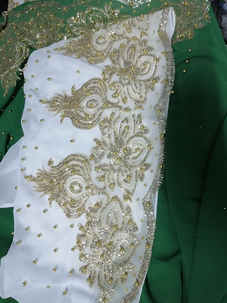 Musulman en mousseline de soie Hijabs Écharpe Turban or paillettes perles Hijab pour Femme Ramadan Foulard Musulmane Pour Femme Longue Foulard