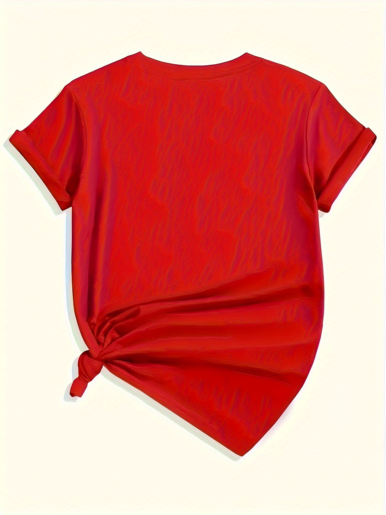 T-shirt rouge femme LOS ANGELES décontracté col rond manches courtes hauts femmes à manches courtes T-Shirt style décontracté col rond été