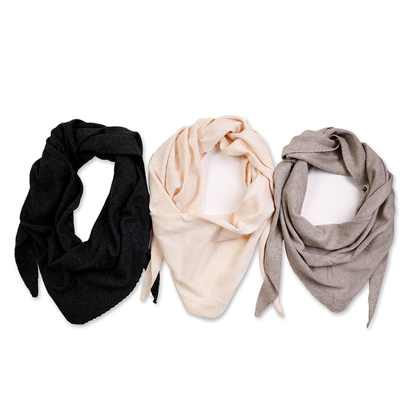 Écharpe Triangle en laine pour femmes, châle, chauffe-cou, couleur unie, polyvalent, Pashmina, doux, accessoires en tricot de printemps, 160x40cm