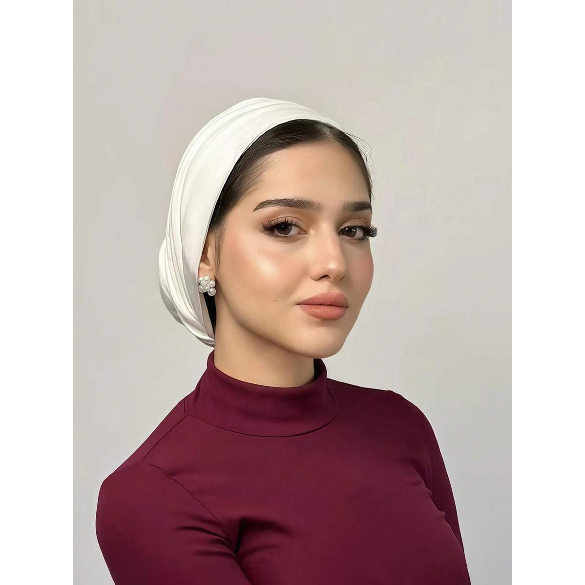 Foulard de couleur unie avec cravate musulmane islamique, foulard de Style ethnique rétro, élasticité réglable, adapté à toutes les saisons, 1 pièce