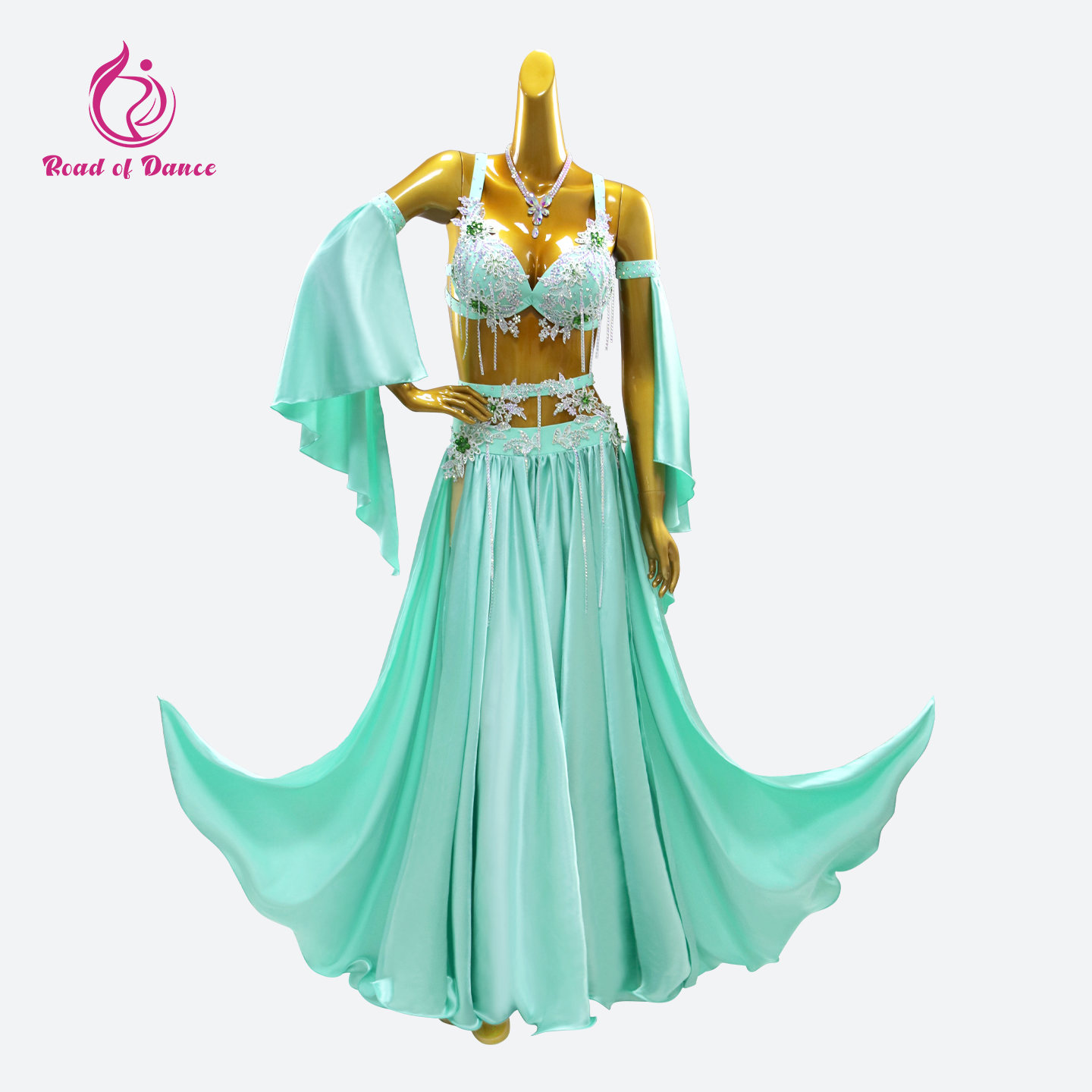 Tenue de Danse Orientale Jupe Longue Femme Robe de Danse Costume de Danse du Ventre Tenue de Cours de Danse Orientale Costume de Scène Fille Soirée 2026