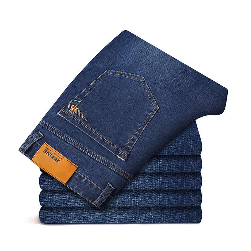 Grande taille 28-46 printemps automne classique pantalon d'affaires homme marque hommes mode jean décontracté droit élasticité Denim pantalon