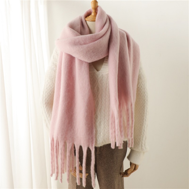 Femmes hiver chaud luxe Imitation cachemire foulards couleur unie mode châle enveloppement dames couverture Foulard Pashmina Bandana Scraf