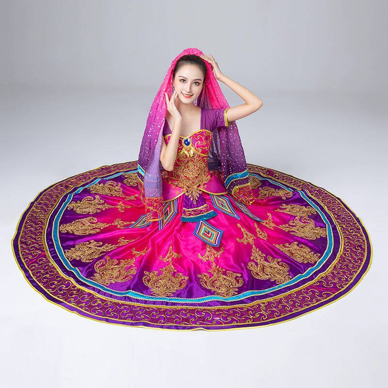Costume de spectacle de danse indienne pour femmes, tenue de danse de Style exotique, Costume de spectacle de danse du ventre, danse du Xinjiang ouïghoure