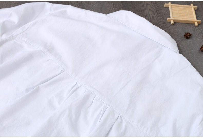 Manteau de protection solaire brodé à manches longues pour femmes, chemise boutonnée mi-longue, manteau fin, haut blanc à manches roulées