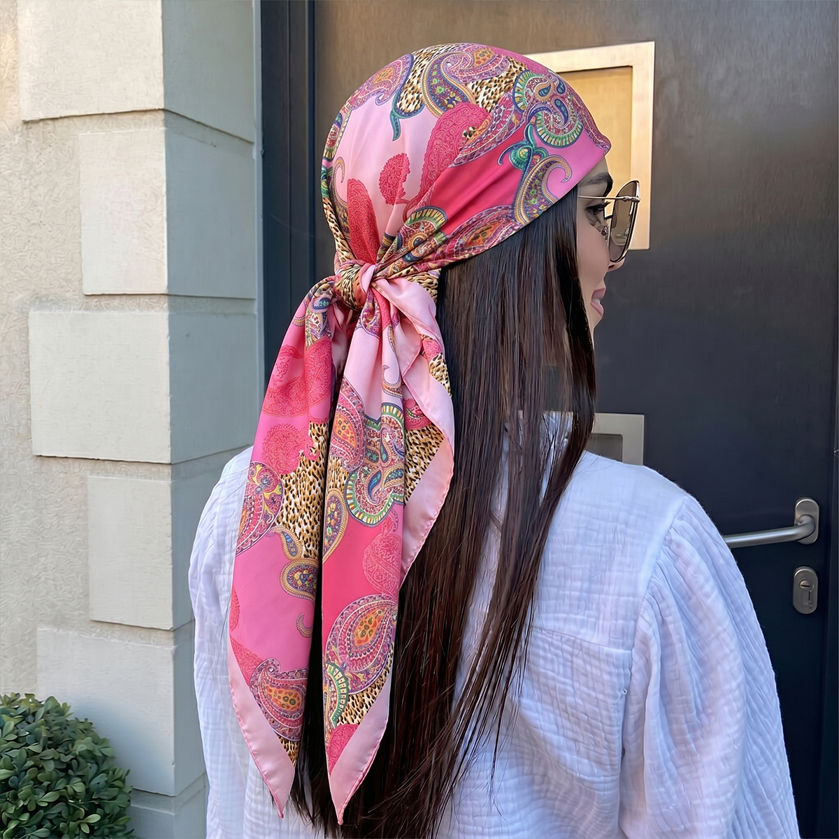 Nouveau Foulard Carré en Soie 90cm pour Femme, Marque de Luxe, Imprimé Satin, Hijab, Écharpe Musulmane, Paréo, Bandana, Châle, Bandeau, Foulard