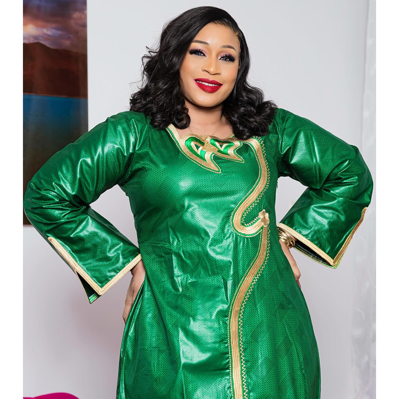 Tenue africaine pour femmes Bazin Riche broderie grande taille robe d'église de fête élégante