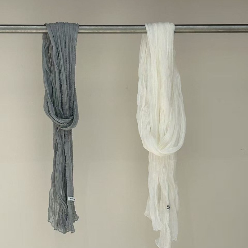 Écharpes plissées de style coréen pour femmes, respirantes et décoratives, 180 cm, été automne