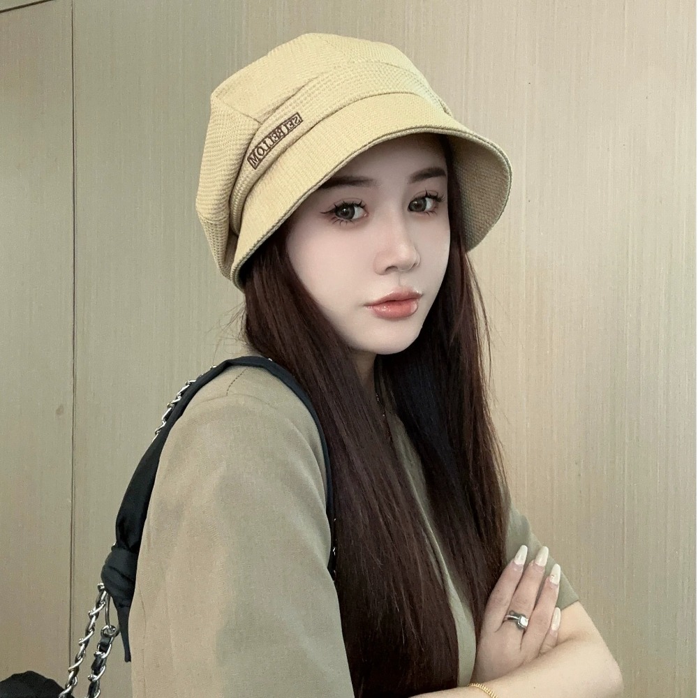 Nouvelle casquette à visière courte en coton pour femme, grande taille, couleur unie, chapeau de soleil