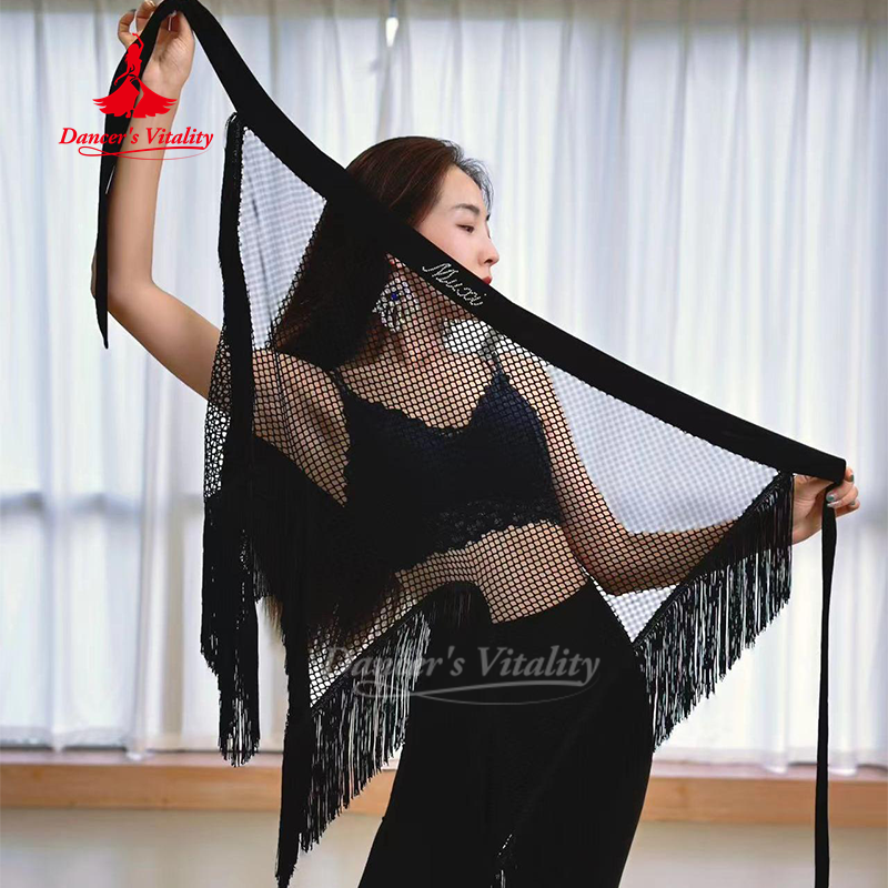 Ceinture de spectacle de danse du ventre pour femmes, écharpe de hanche Sexy à grand Triangle avec pompon pour adultes et enfants, écharpe de taille pour pratique de la danse orientale
