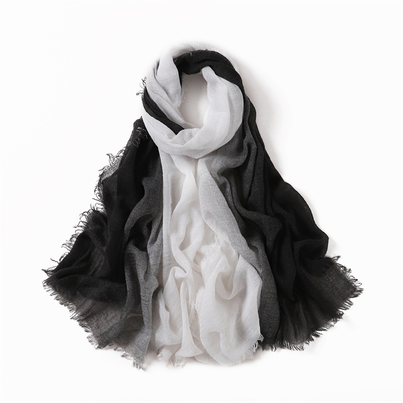 Foulard Hijabs Dégradé Uni pour Femme Musulmane, Turban Islamique de Grande Taille, Châle Long, Écharpe de Sauna, 2024