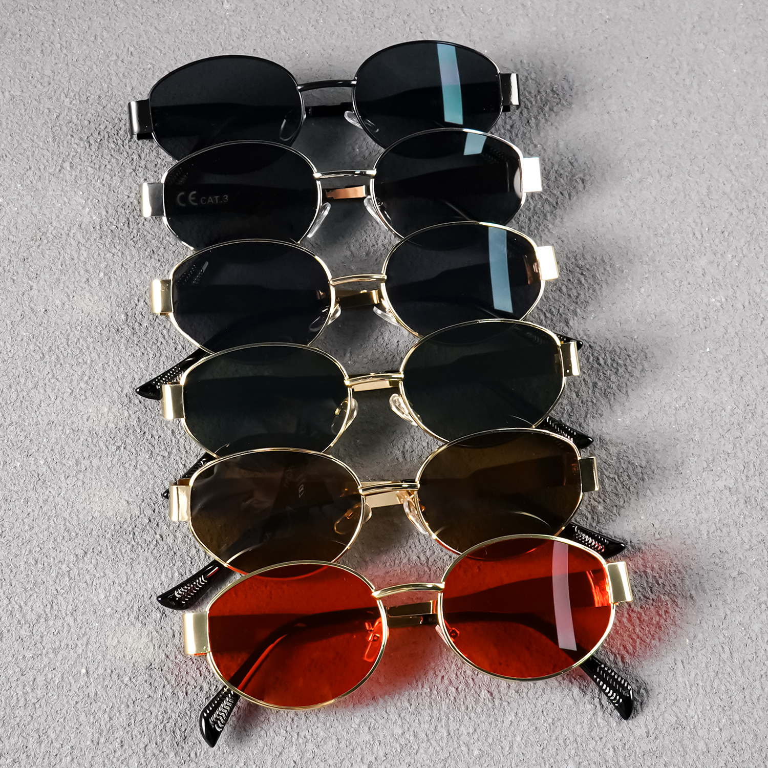 Lunettes de soleil ovales vintage en métal pour femmes, monture dorée de luxe, lunettes de soleil tendance, lunettes de voyage, lunettes de mode