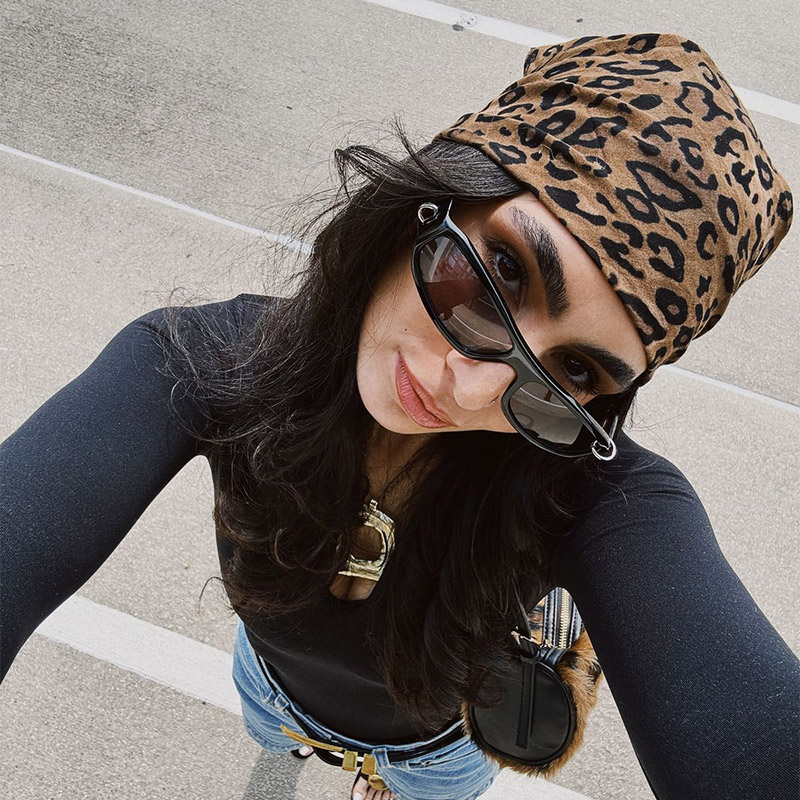 Écharpe en soie à motif léopard style rétro Y2K Spicy Girl, foulard cool de style américain pour la danse urbaine, accessoire de mode pour cheveux pour femmes et filles