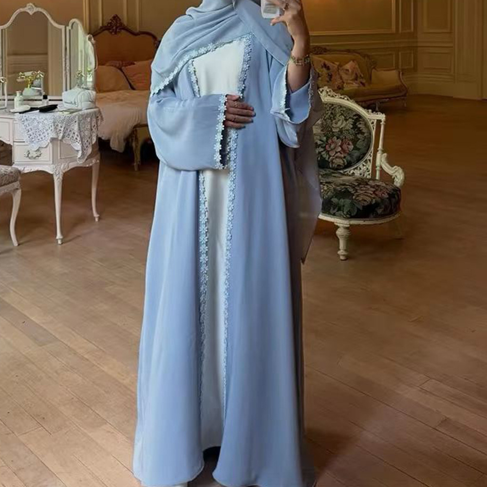 Abaya Femme, Robe en Dentelle pour l'Aïd, Jalabiya, Robes de Soirée Ramadan, Cardigan Musulman, Robe Marocaine, Abayas de Dubaï, Caftan, Khimar, Vestidos