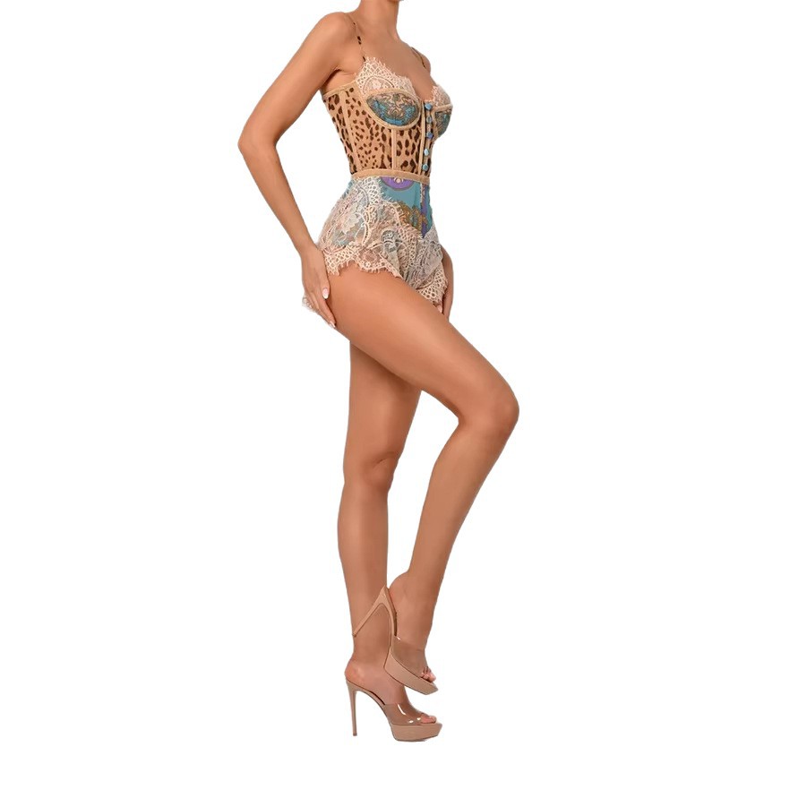 Nouvelle Combinaison Femme Bohème Chic pour Vacances à la Plage 2026 – Tendance Sexy, Imprimée, Coupe Slim, Bretelles et Dentelle – Idéale Printemps-Été