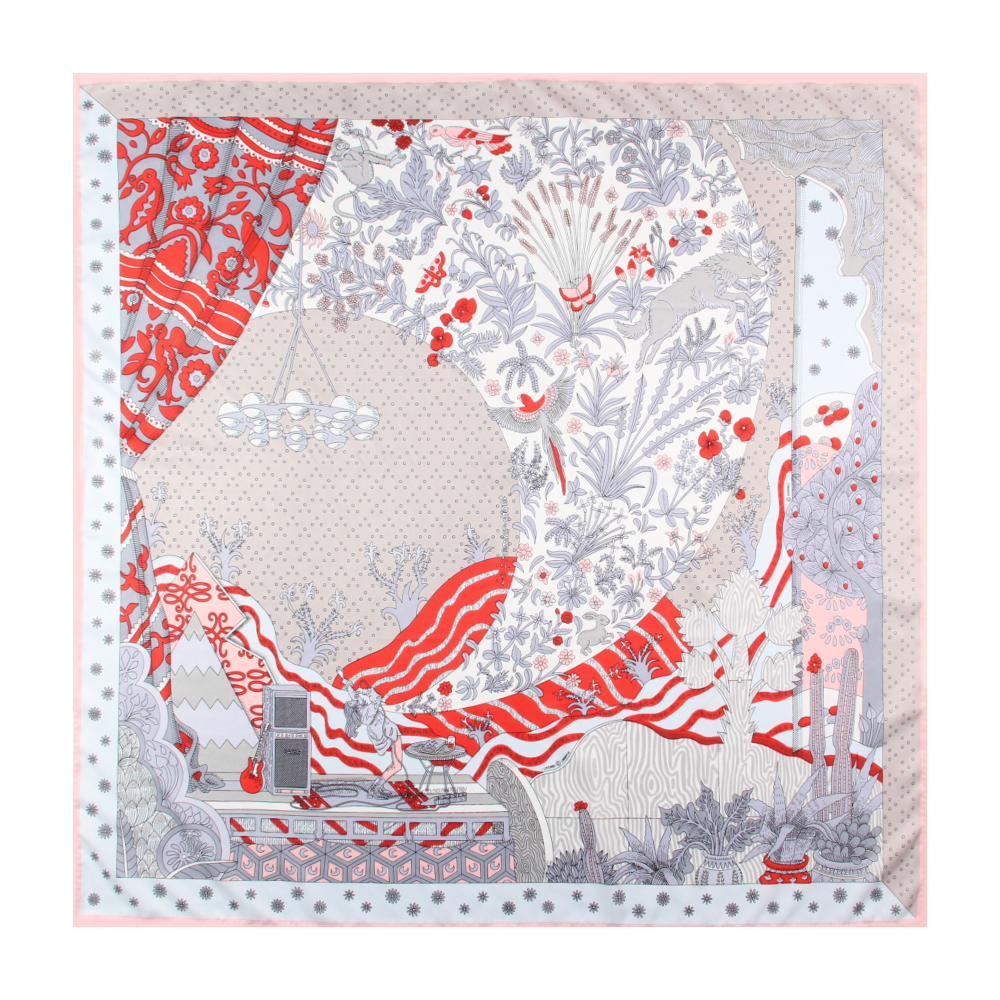 90CM plantes d'animaux imprimer sergé foulard en soie femmes châles carrés marque Hijabs écharpe Bandana léopard fait à la main frisé foulards