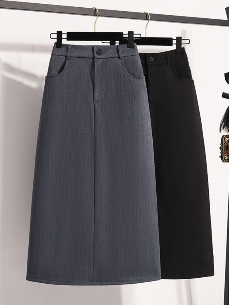 Costume demi-corps jupe femme grande taille automne nouvelle mode élégante trajet longueur moyenne paquet hanche jupes ample a-ligne jupe