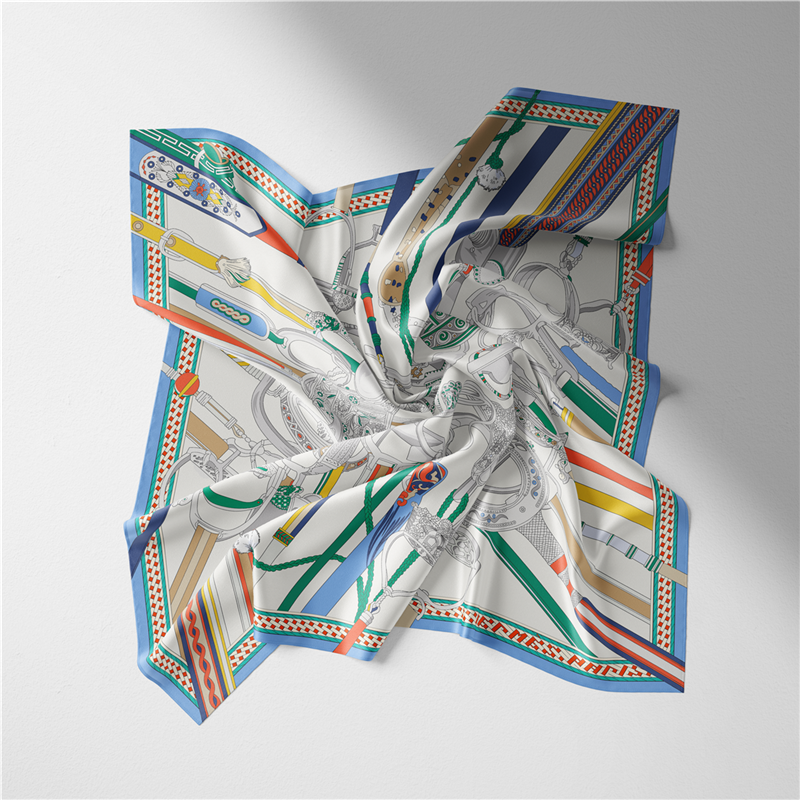 Écharpe Twill Melt Print pour femmes, écharpes carrées, écharpes de dégager, enveloppes bandana, petit hijab, sauna aught, bandeau de la présidence, 53cm