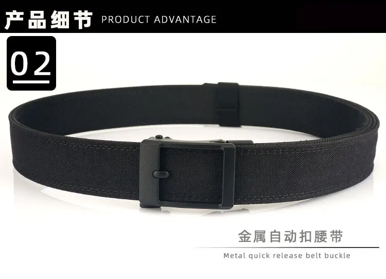 Ceinture tactique à boucle automatique en métal ferme pour hommes et femmes, ceintures suspendues épaisses à Double couche, ceinture d'entraînement robuste en plein air