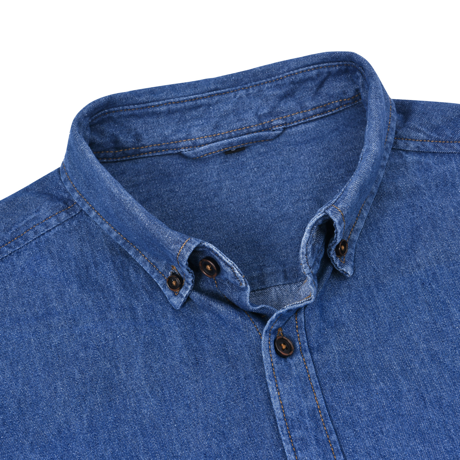 VOBOOM-Chemise en denim à manches longues pour hommes, vêtements de travail décontractés en coton avec poches, vêtements de printemps et d'automne