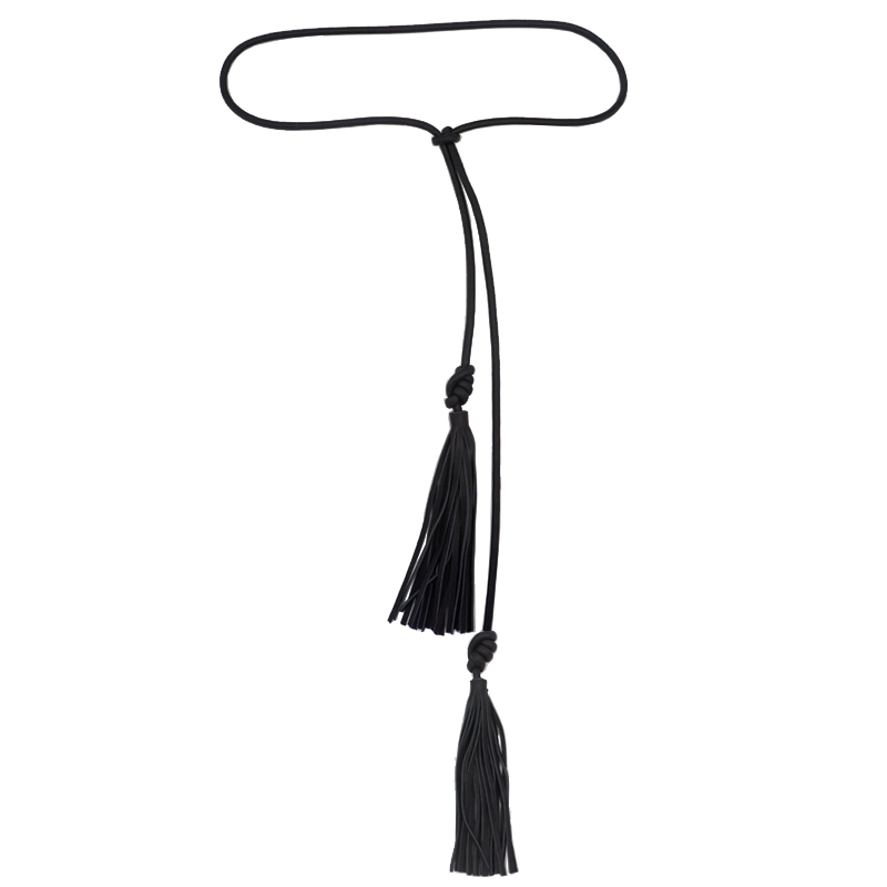 Ceinture en cuir fine en peau de mouton personnalisée, nœud de gland, robe décorative simple, audirope