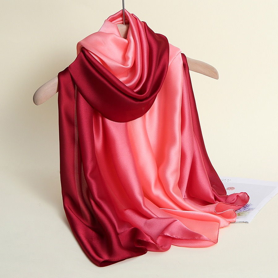 180*90 cm femmes en mousseline de soie écharpe dégradé couleur Protection printemps été multicolore imprimé châle Poncho plage luxe dames rétro