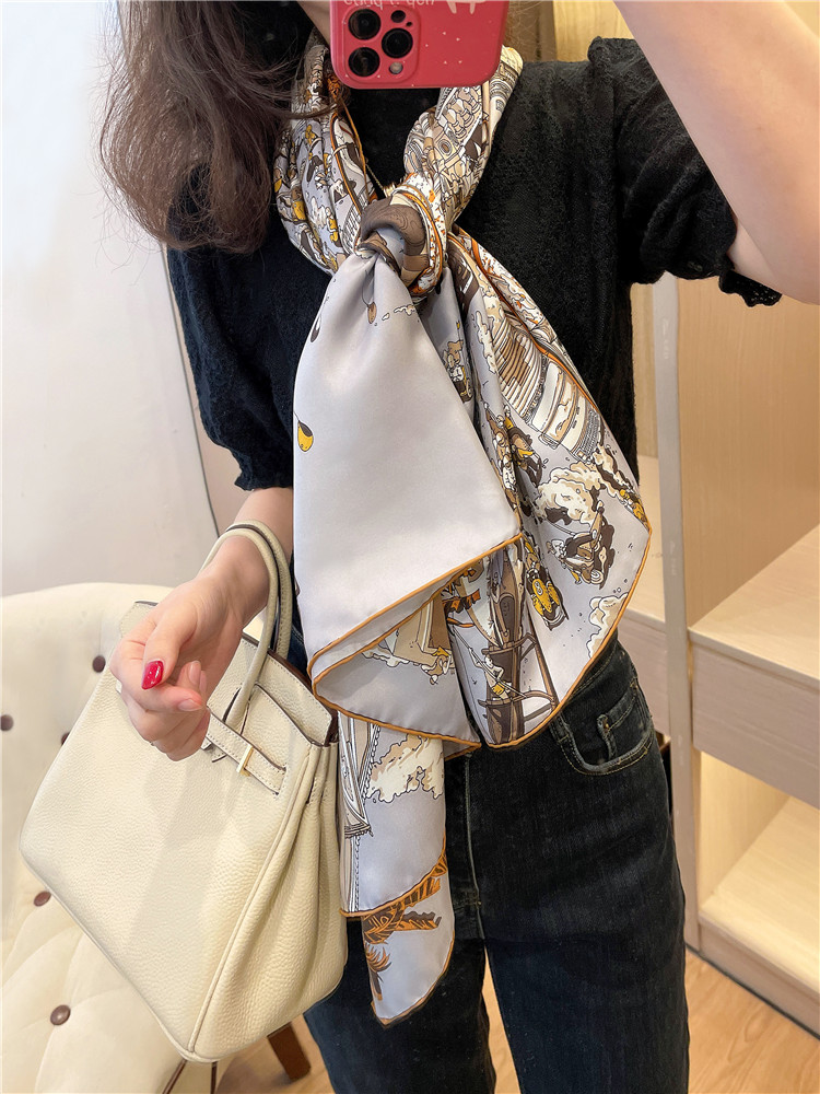 Foulard en soie de mûrier, grands châles de luxe de styliste, Bandanas roulés à la main, cadeau pour mère amant, foulards d'été 135CM