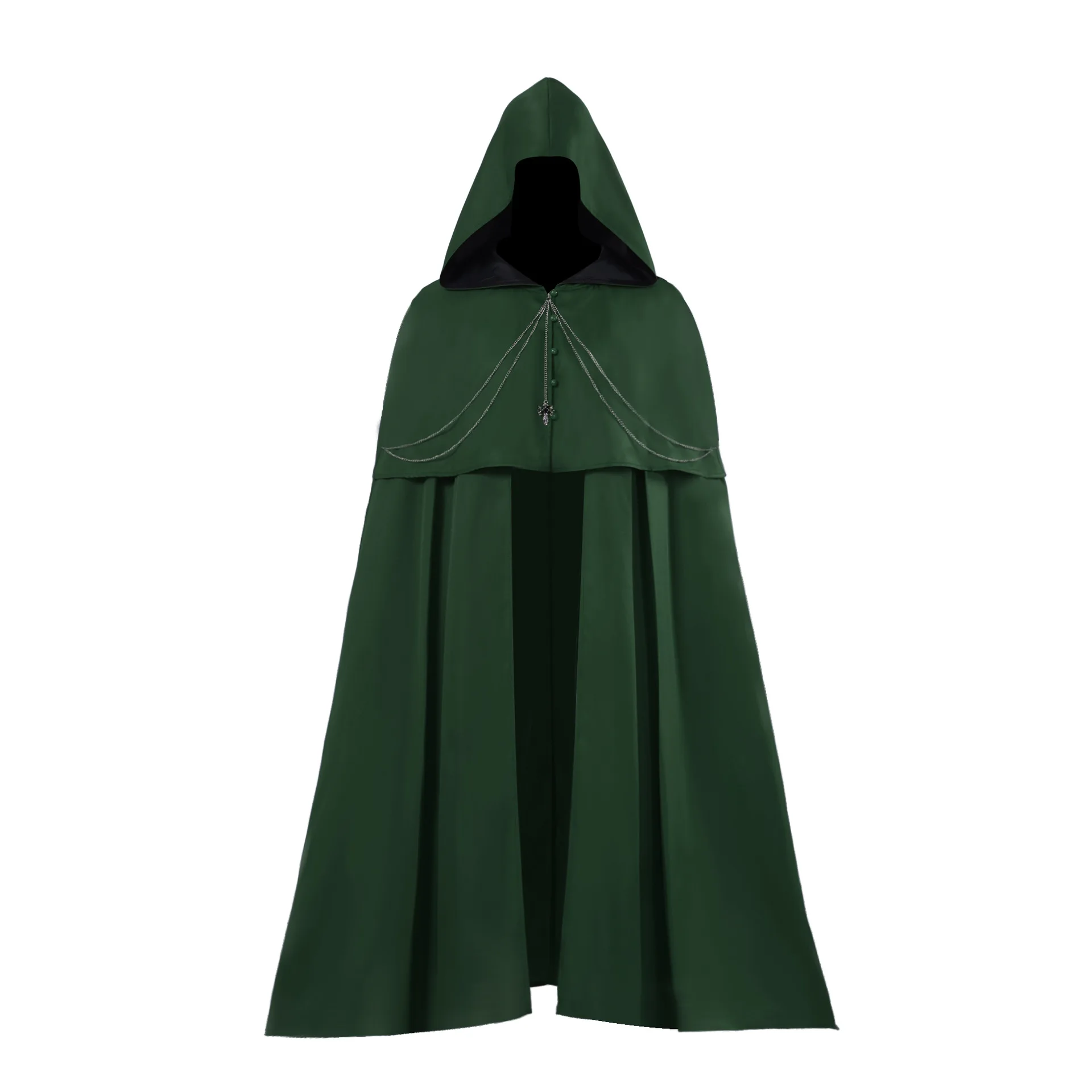 Vêtements médiévaux, cape, robe, costume steampunk, tenue gothique à capuche, costume de vampire, chevalier noir, guerrier, cosplay pour adulte