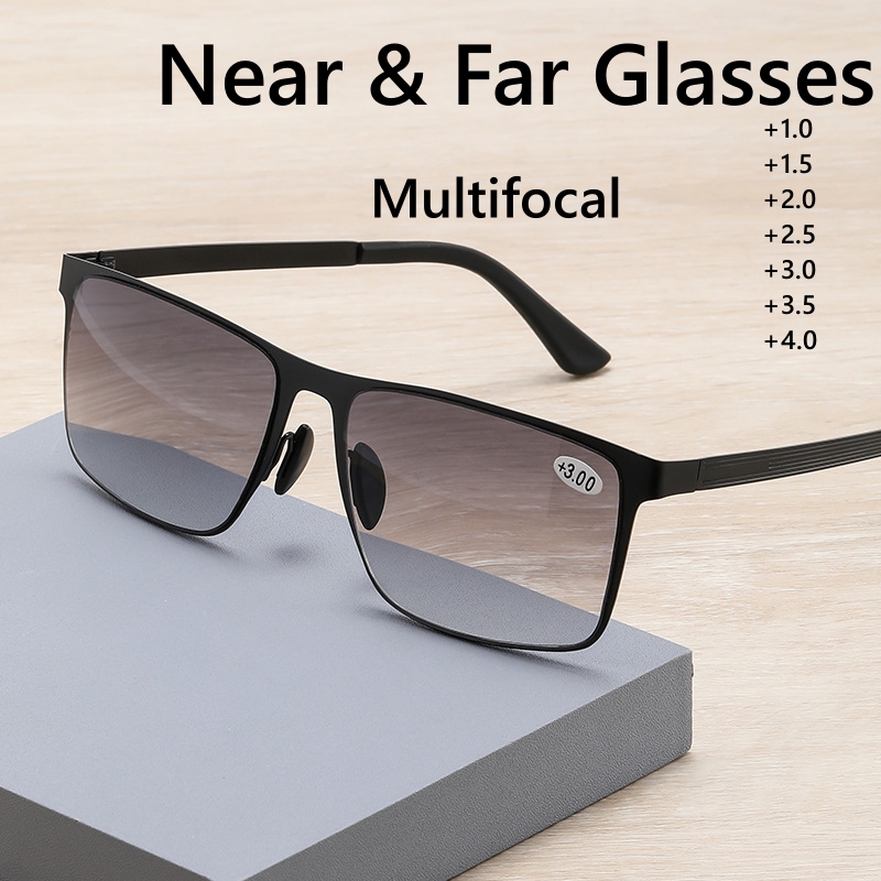 Femmes hommes mode lunettes de lecture bifocales multifonctionnel Vintage presbytie lunettes Protection UV lunettes de soleil nuances + 1.0 + 3.5