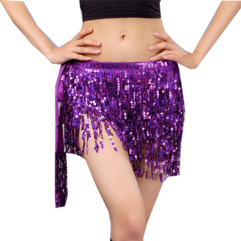 Jupe à paillettes pour femmes, danse du ventre, hanche, Mini écharpe à pampilles, ceinture enroulée Rave, Costume de fête pour spectacle sur scène, tenue de Cowgirl