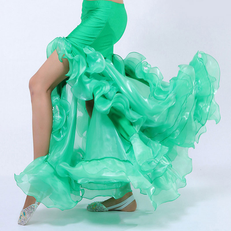Femmes en mousseline de soie danse du ventre jupe Costume adulte arabe pratique leçon classe porter robe fête Performance Dancewear Costume tenue