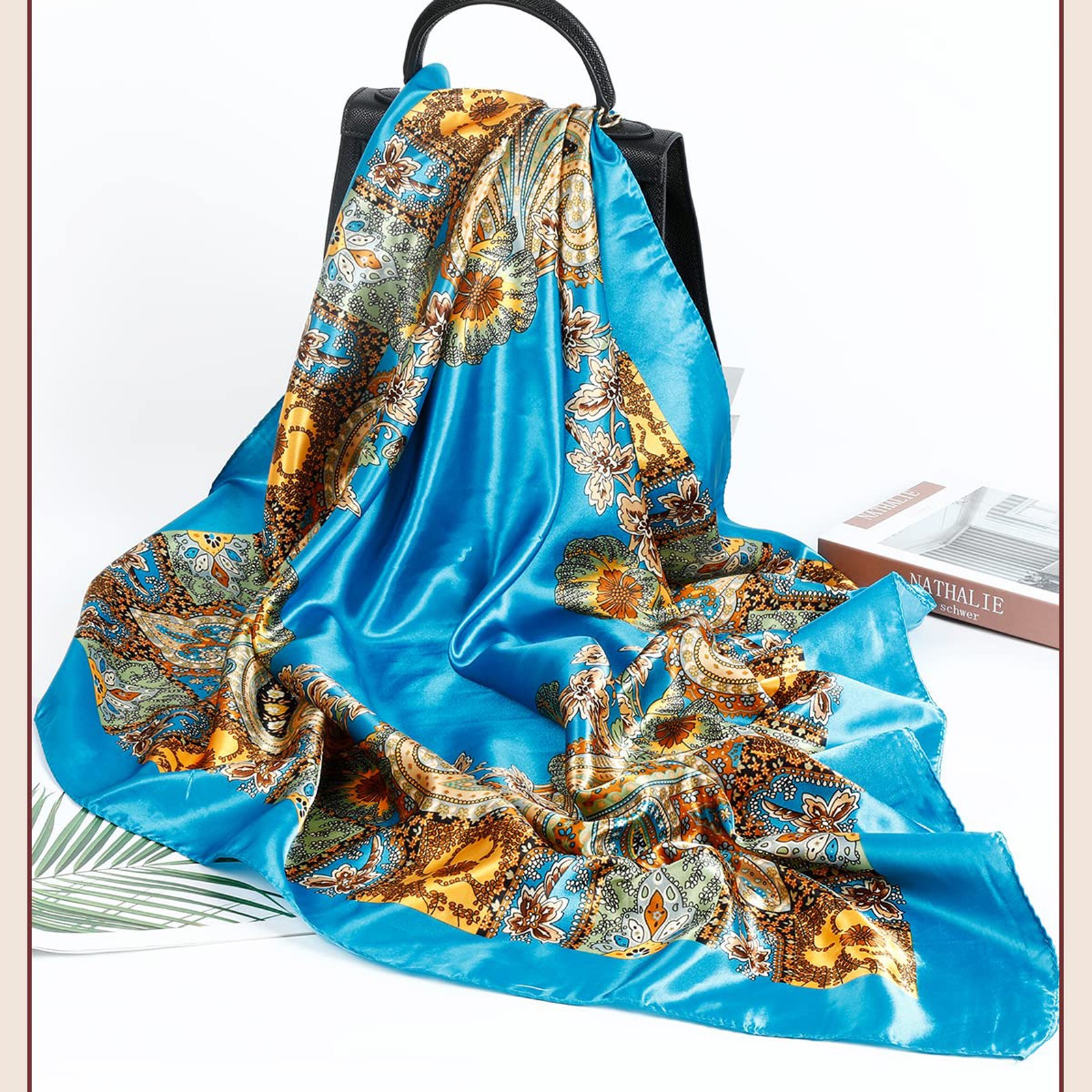 Foulards carrés en satin pour femmes, foulards légers pour le cou, bandana pour cheveux, foulard de la présidence, grandes bandes de sauna Boho, hijab à la mode