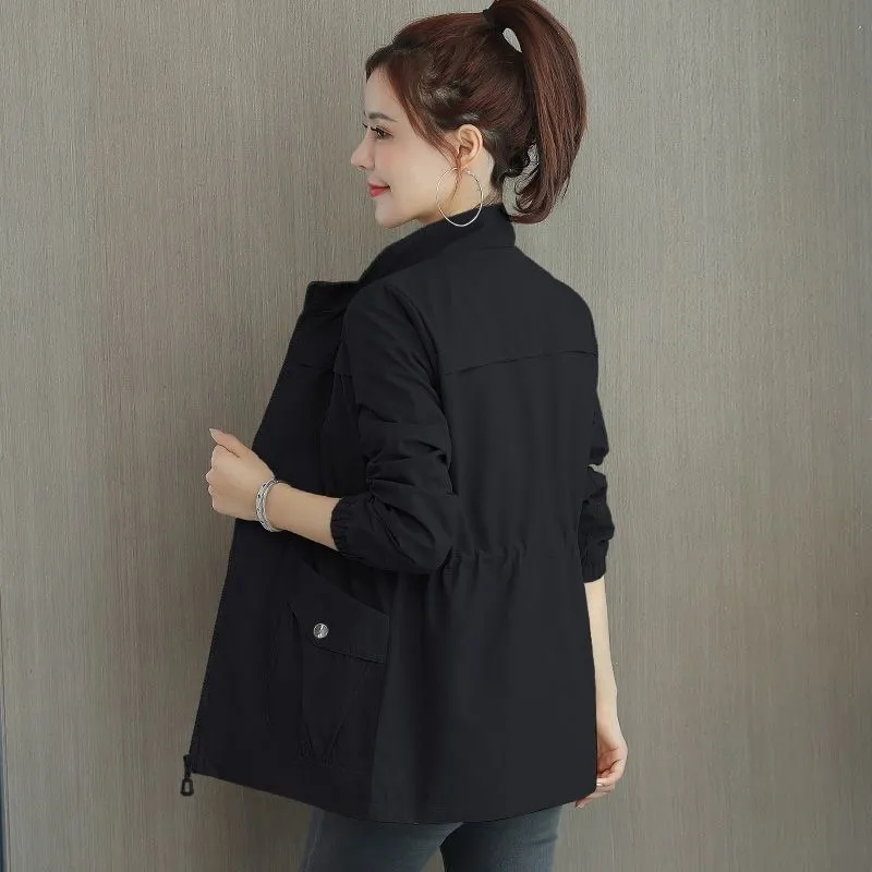 2025 nouvelles femmes coréennes Trench manteaux décontracté revers cordon coupe-vent printemps lâche Gabardina kaki mi-longue veste Abrigos haut