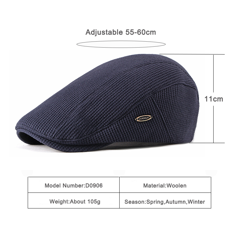 Béret rétro chapeaux pour homme automne hiver tricot laine hommes plat Ivy casquettes chaud couleur unie conduite gavroche chapeau femmes casquette