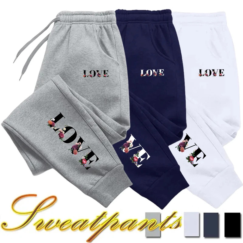 Pantalon de survêtement pour femme, nouveau, imprimé LOVE, style streetwear de luxe, décontracté, polyvalent, pour le sport et le quotidien