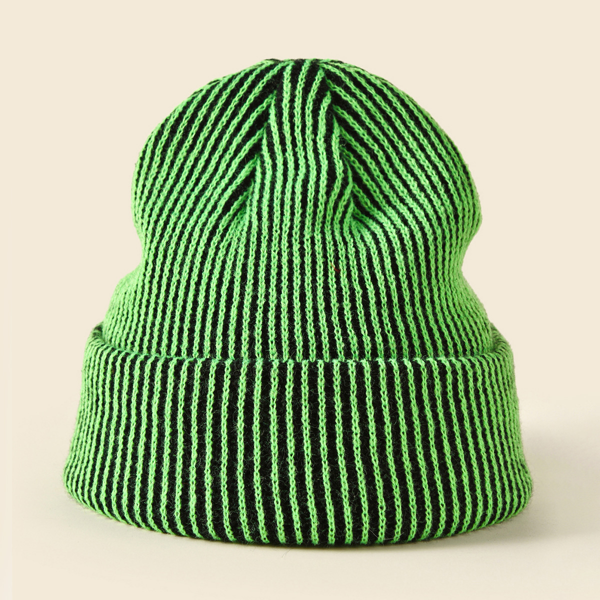 Casquette tricotée rayée pour femmes, automne et hiver, en acrylique européen et américain, pour hommes et femmes, protection des oreilles, casquette enroulée