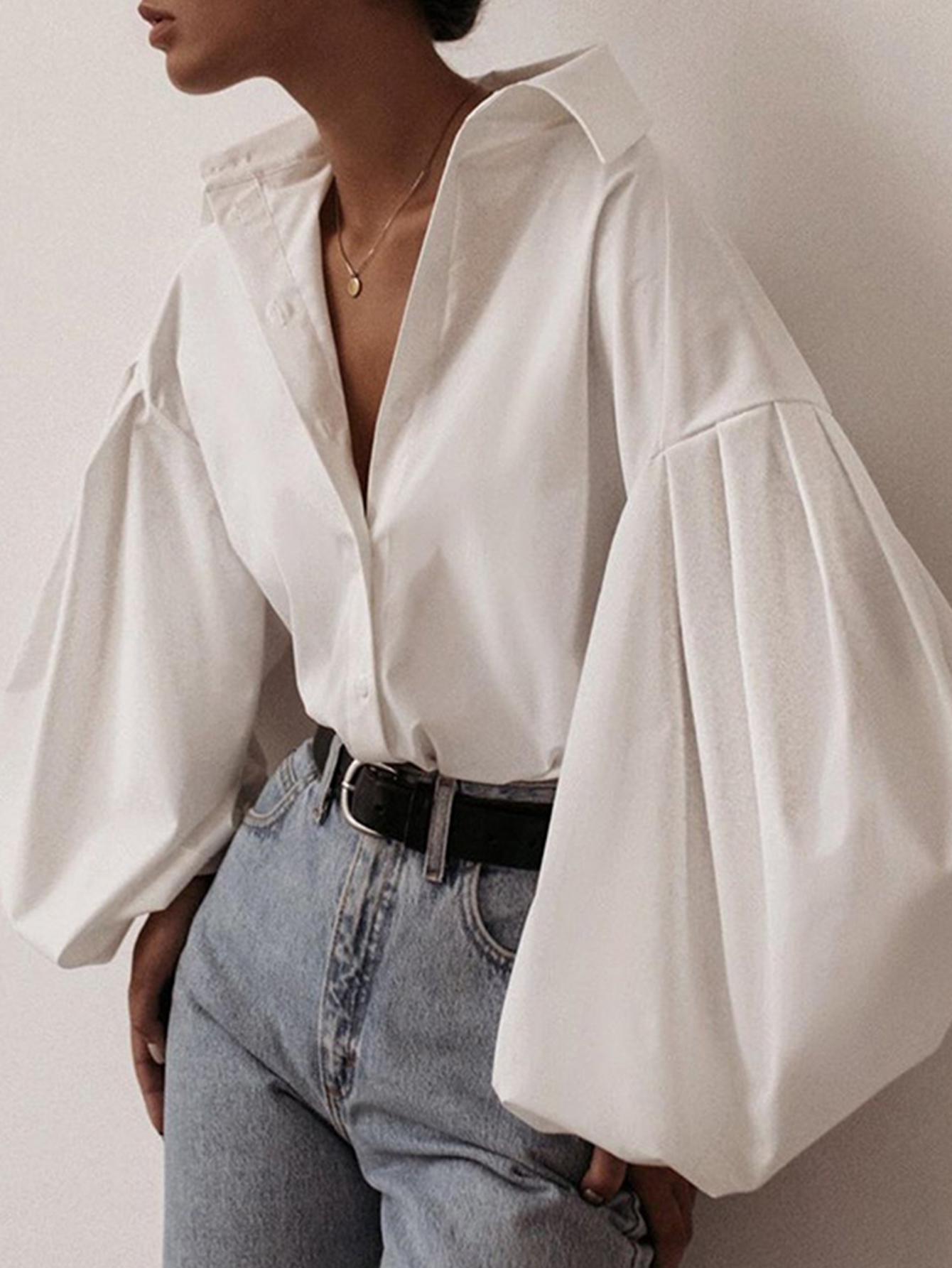 Chemisiers et chemises sexy pour femmes, hauts élégants pour les soirées d'été, vêtements pour femmes, chemise blanche et noire, style décontracté, coupe ample, manches longues.