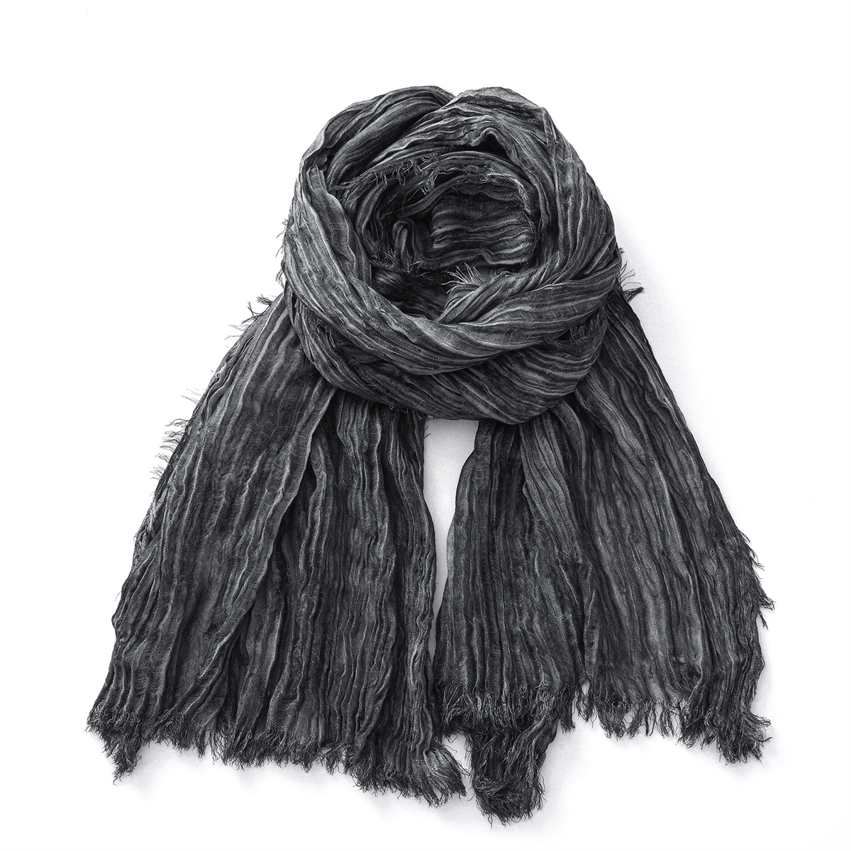 Écharpe en coton et lin froissé pour hommes et femmes, Pashmina doux et chaud, court à pampilles, accessoires masculins, châles Bufandas