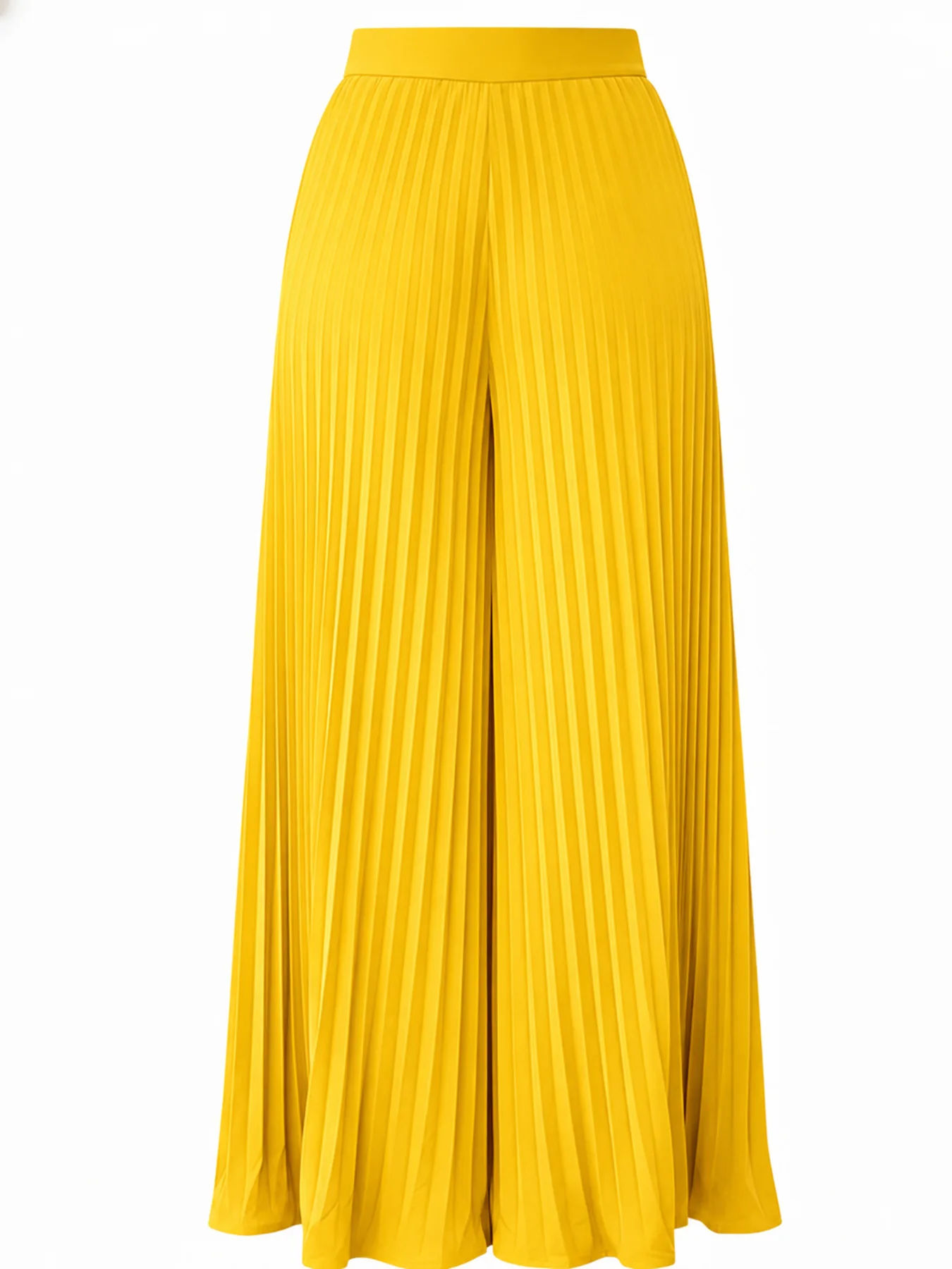 Pantalon long plissé ample et léger pour les vacances d'été, élégant, taille haute, fluide et décontracté