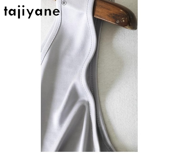 TAJIYANE 70% débardeurs en soie de mûrier pour femme élégant sans manches hauts d'été 2025 couleur unie gilet en soie dames vêtements